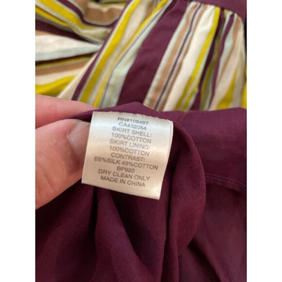 Anthropologie Burlap Brand Striped Dress With Embellished Rosette Bodice & Waist - Picture 6 of 7